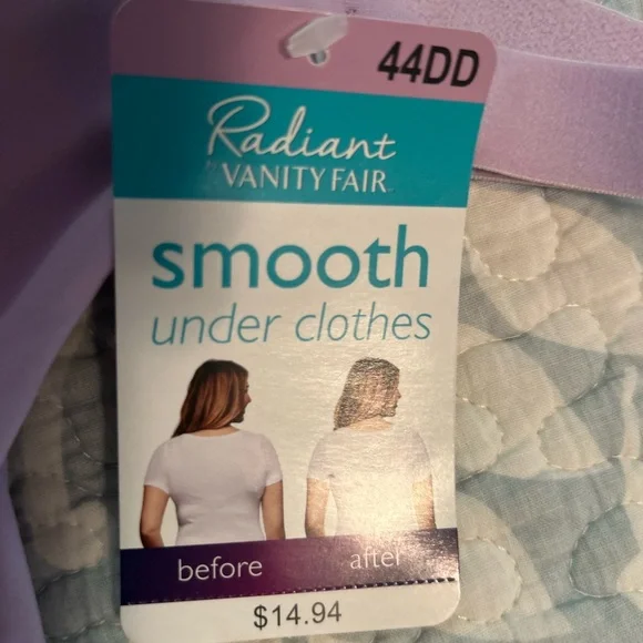 Vanity Fair,RADIANT,44DD, underwire, no padding bra, beige.Wide back support - Picture 4 of 5